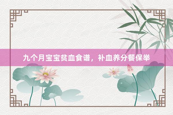 九个月宝宝贫血食谱，补血养分餐保举